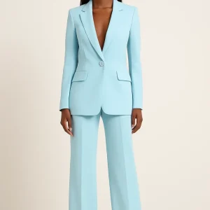 Lyla Ensemble Femme – Tailleur Pantalon Satiné Élégant à Coupe Ample & Style Moderne